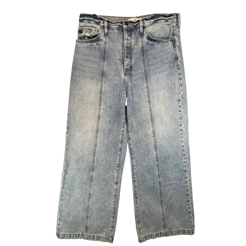 Kancan Women's Jeans Light Wash‎ Wide Leg High Rise Denim Size 13/30